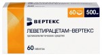 Леветирацетам-Вертекс, таблетки покрытые оболочкой пленочной 500 мг 60 шт