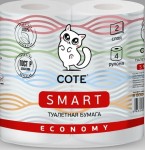 Туалетная бумага, Cote (Коте) 4 шт эконом 2 слоя белая